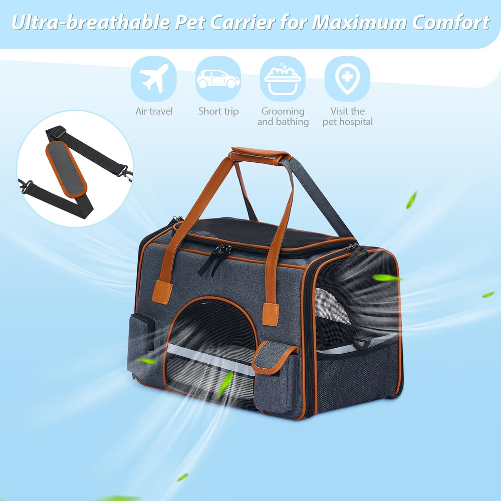 Pesen cat carrier lambswool bottom cushions your pet during trips