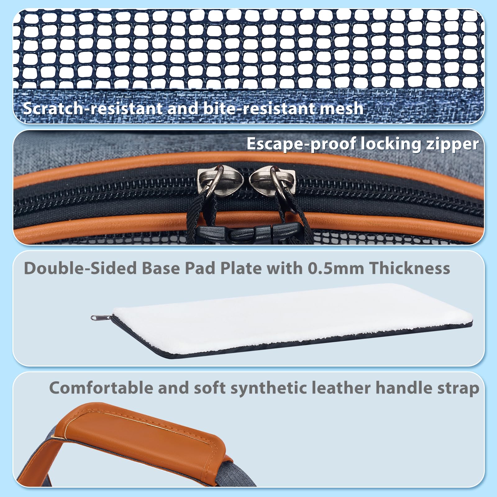 Pesen cat carrier soft synthetic leather handle for comfortable carry
