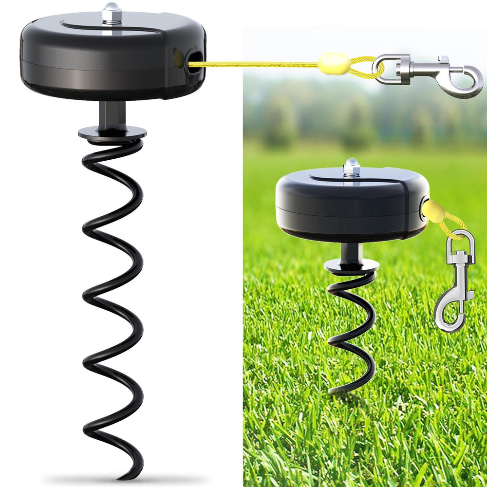Pestairs dog tie-out cable 30ft enabling secure, tangle-free outdoor roaming.