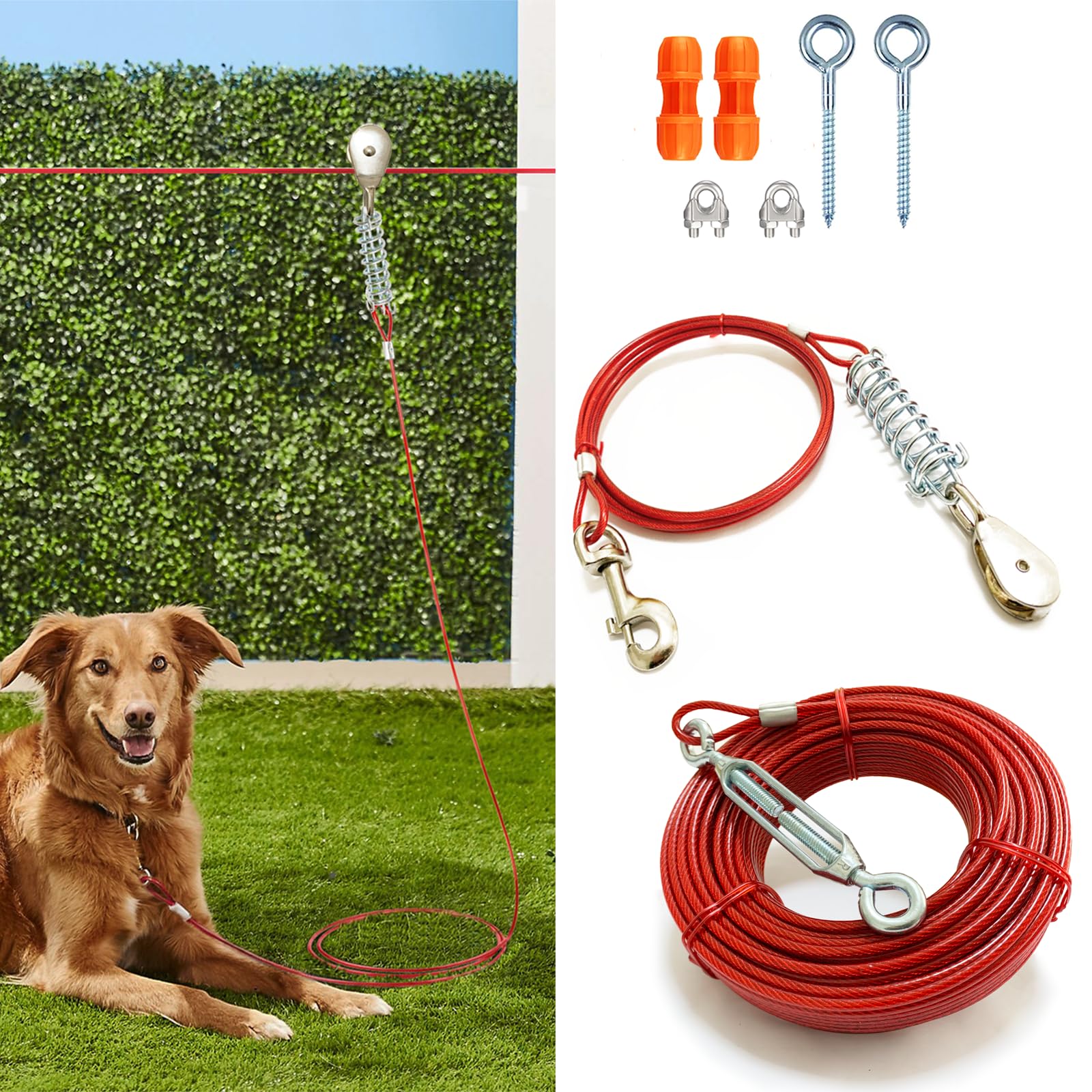 Pestairs dog-trolley-assembly-75ft highlights easy setup in minutes.