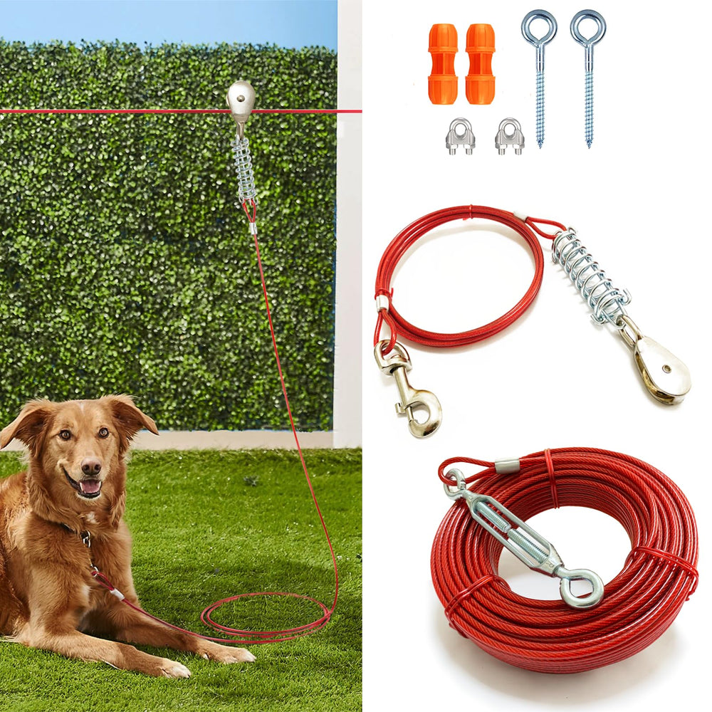Pestairs dog-trolley-assembly-75ft highlights easy setup in minutes.