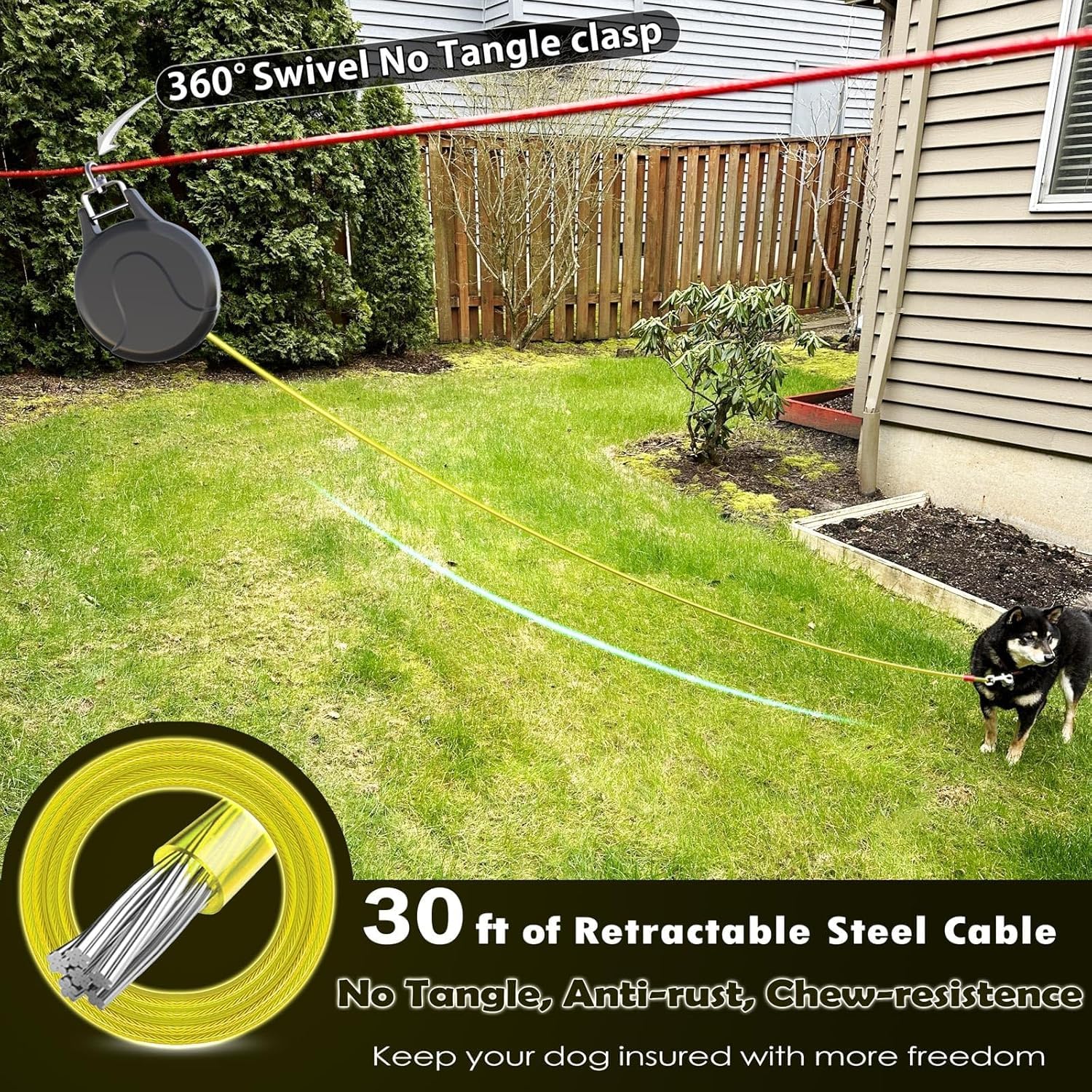 Pestairs easy-set outdoor tie-out ideal for camping or unfenced yards.