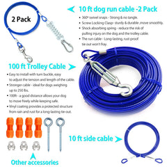 Pestairs heavy-duty dog trolley with 100ft aerial cable ready for long-range play.