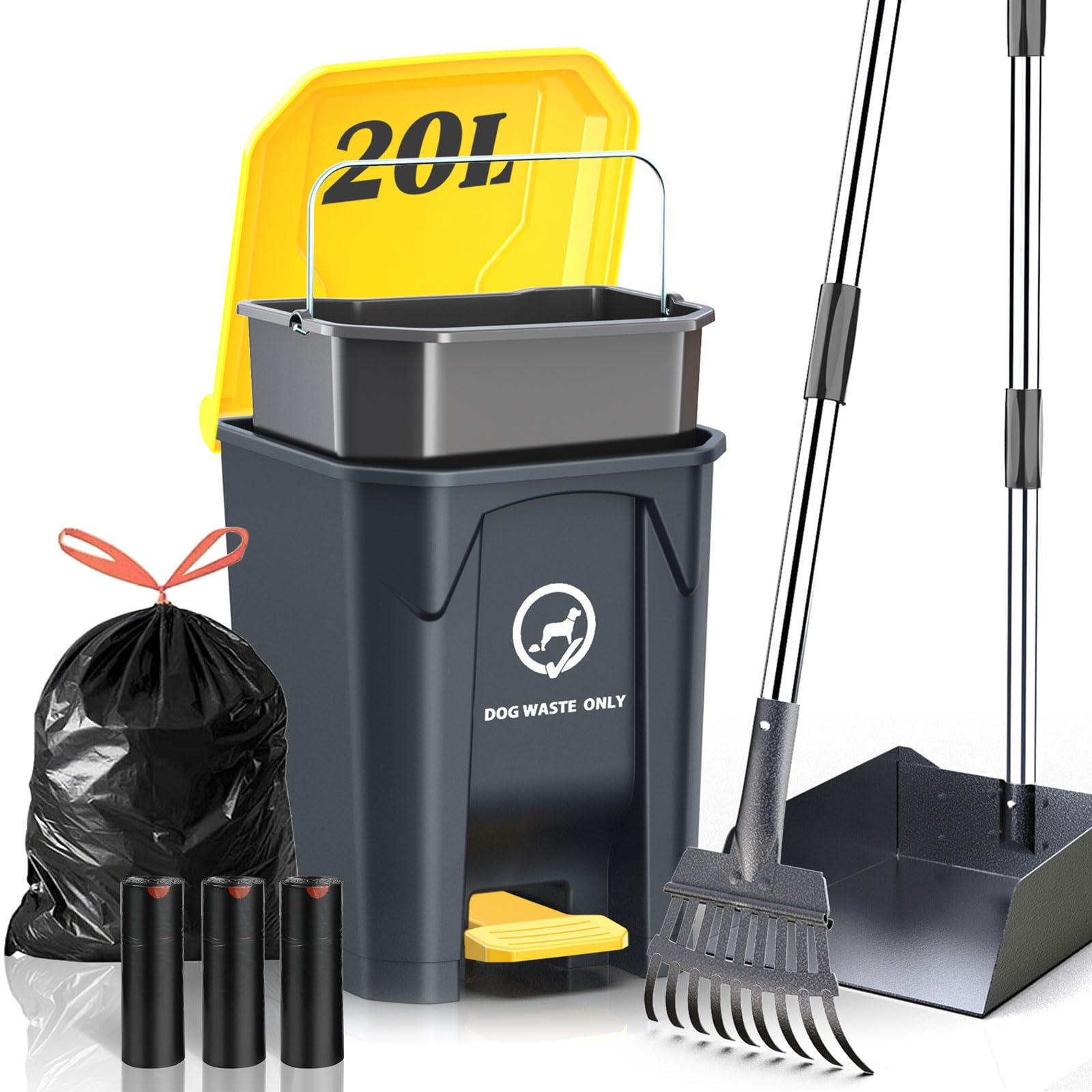 Pestairs outdoor dog poop trash can for tidy yard cleanup.