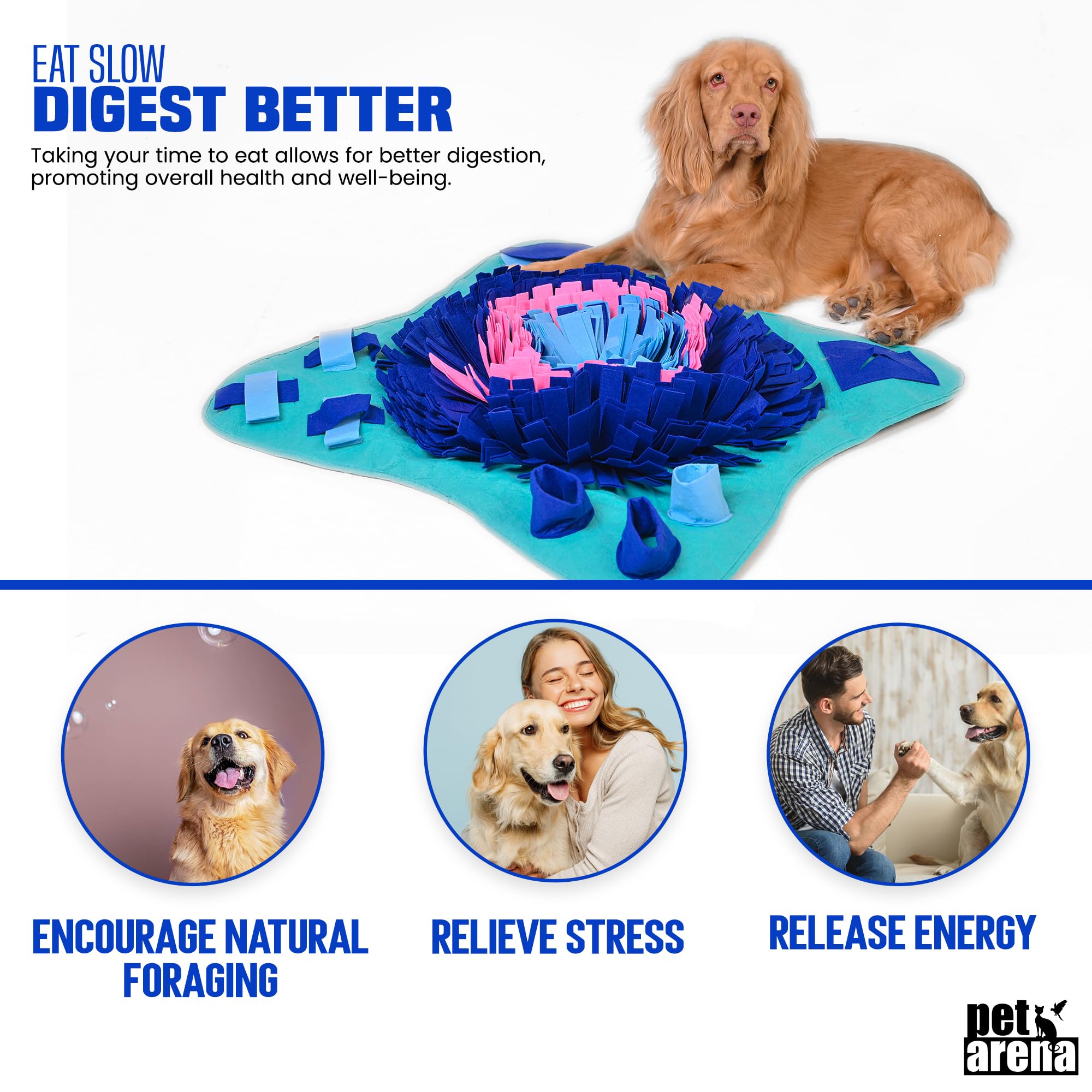 PET ARENA Snuffle Mat made from eco-friendly polar fleece, durable and washable.
