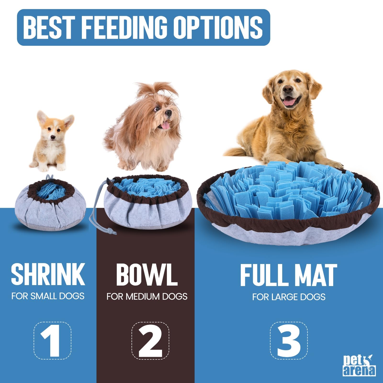 PET ARENA Tapete de olfato, ajuste de talla para razas grandes y pequeñas.