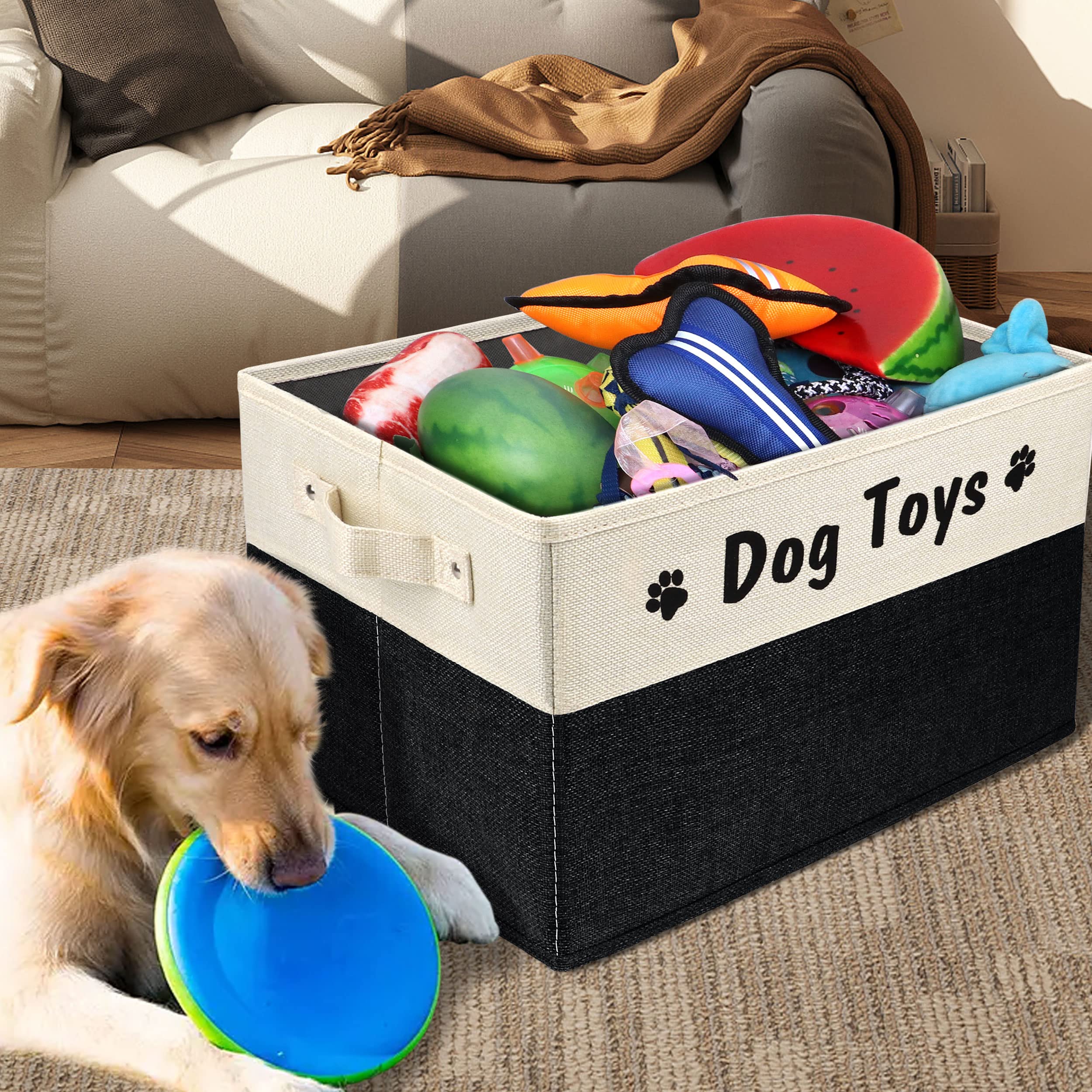 PET ARTIST collapsible storage basket with handles for convenient carrying.
