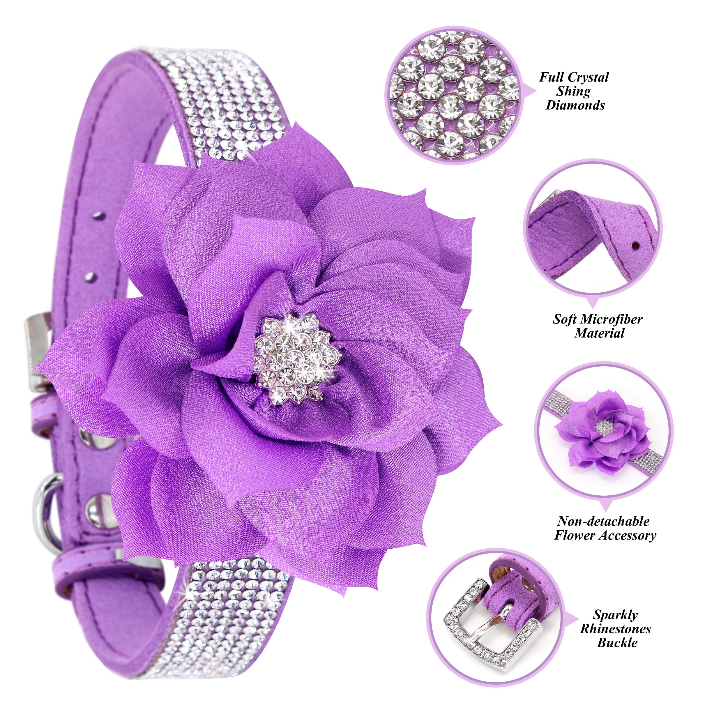 PET ARTIST detalle flor en el collar, elegante