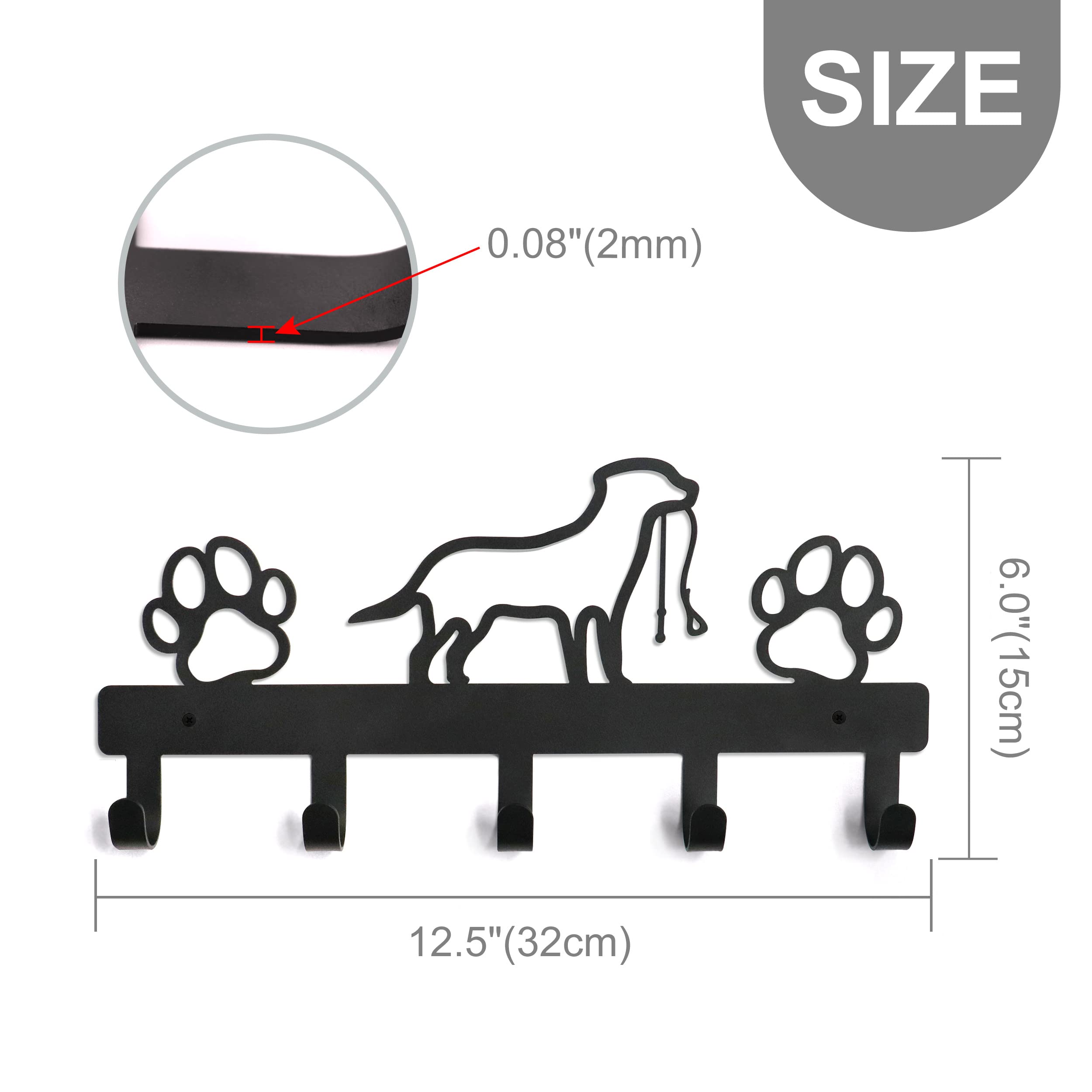 PET ARTIST dog collar hanger on wall for neat dog accessories.