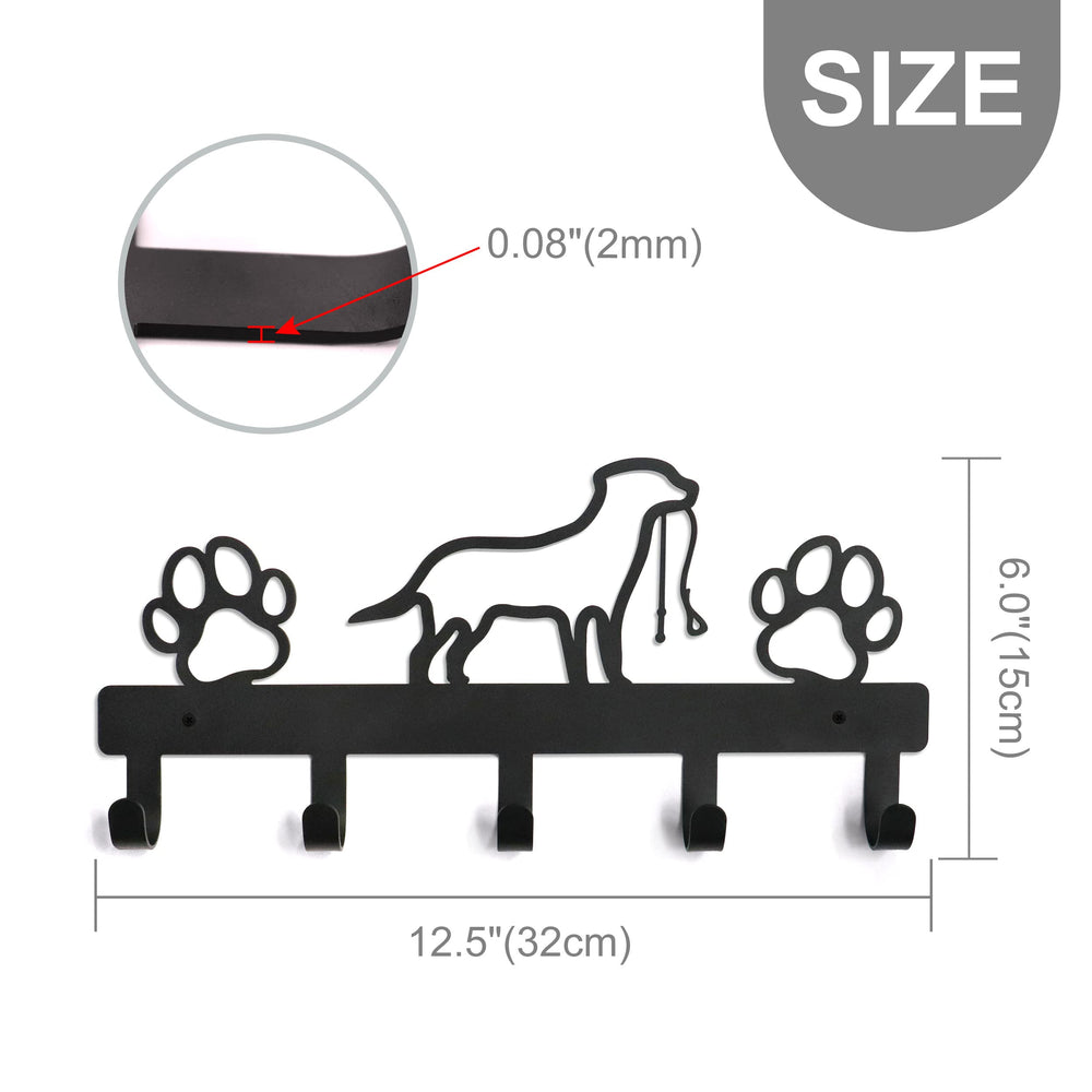 PET ARTIST dog collar hanger on wall for neat dog accessories.