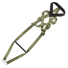 PET ARTIST dog sled harness green side view for calm pulling and training sessions.