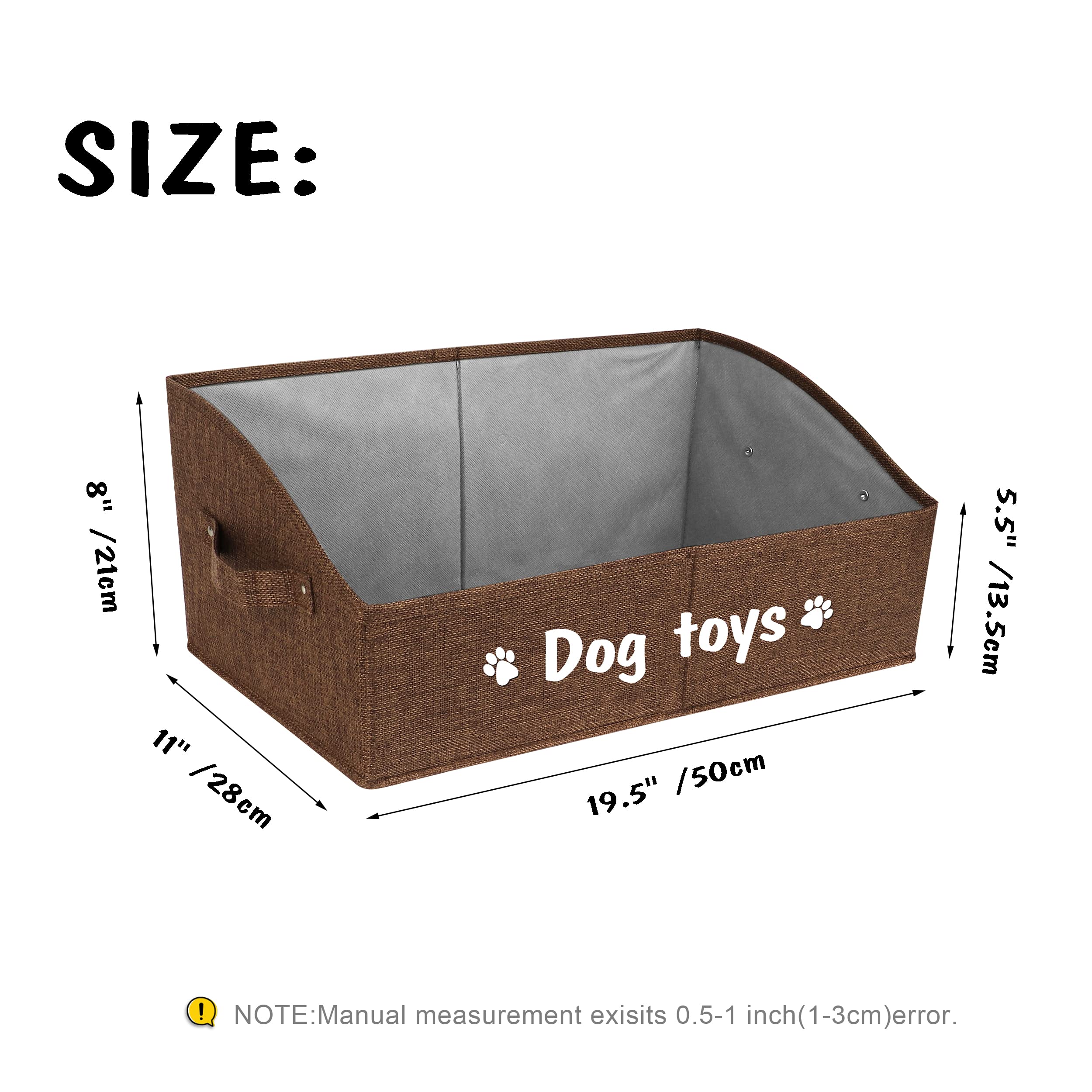 PET ARTIST dog toy storage basket with handles for easy transport