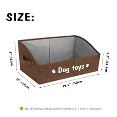 PET ARTIST dog toy storage basket with handles for easy transport