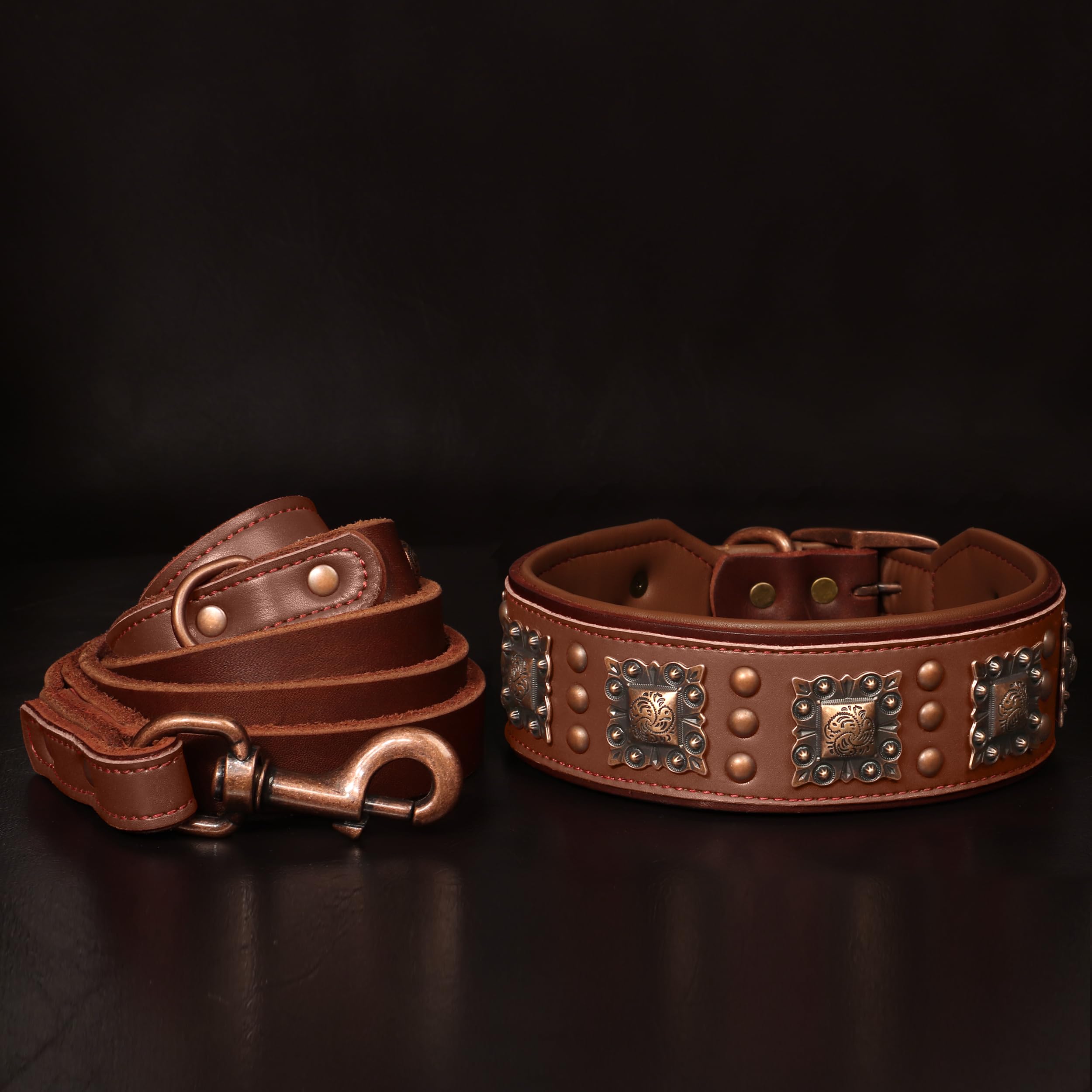 PET ARTIST genuine leather construction with rust-resistant hardware detail shot.