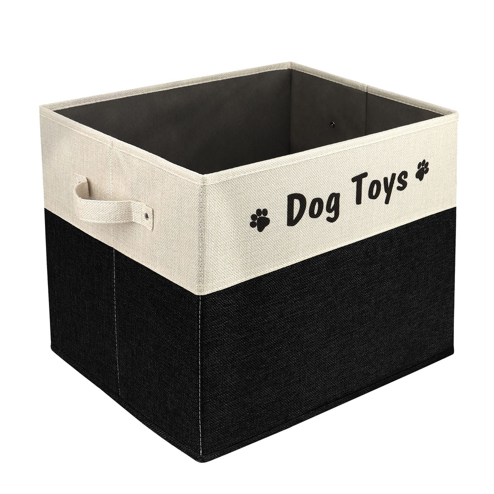 PET ARTIST large dog toy basket front view with sturdy handles for easy transport.