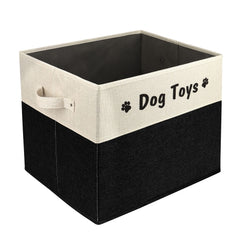 PET ARTIST large dog toy basket front view with sturdy handles for easy transport.