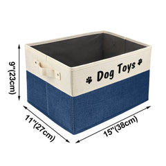 PET ARTIST navy blue dog toy bin in living room complements decor while organizing gear.