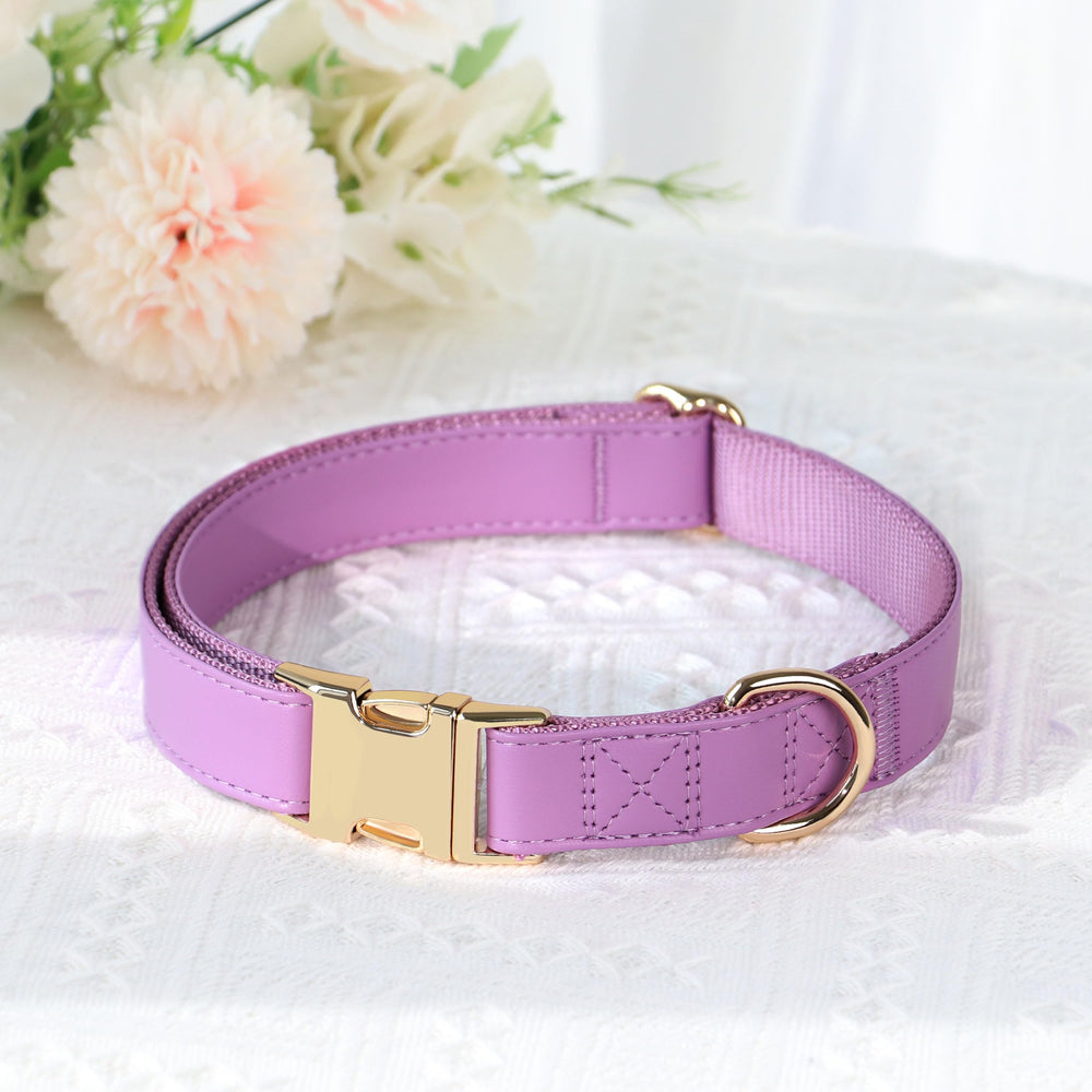 PET ARTIST PU leather dog collar sturdy D-ring ensures leash attachment remains secure