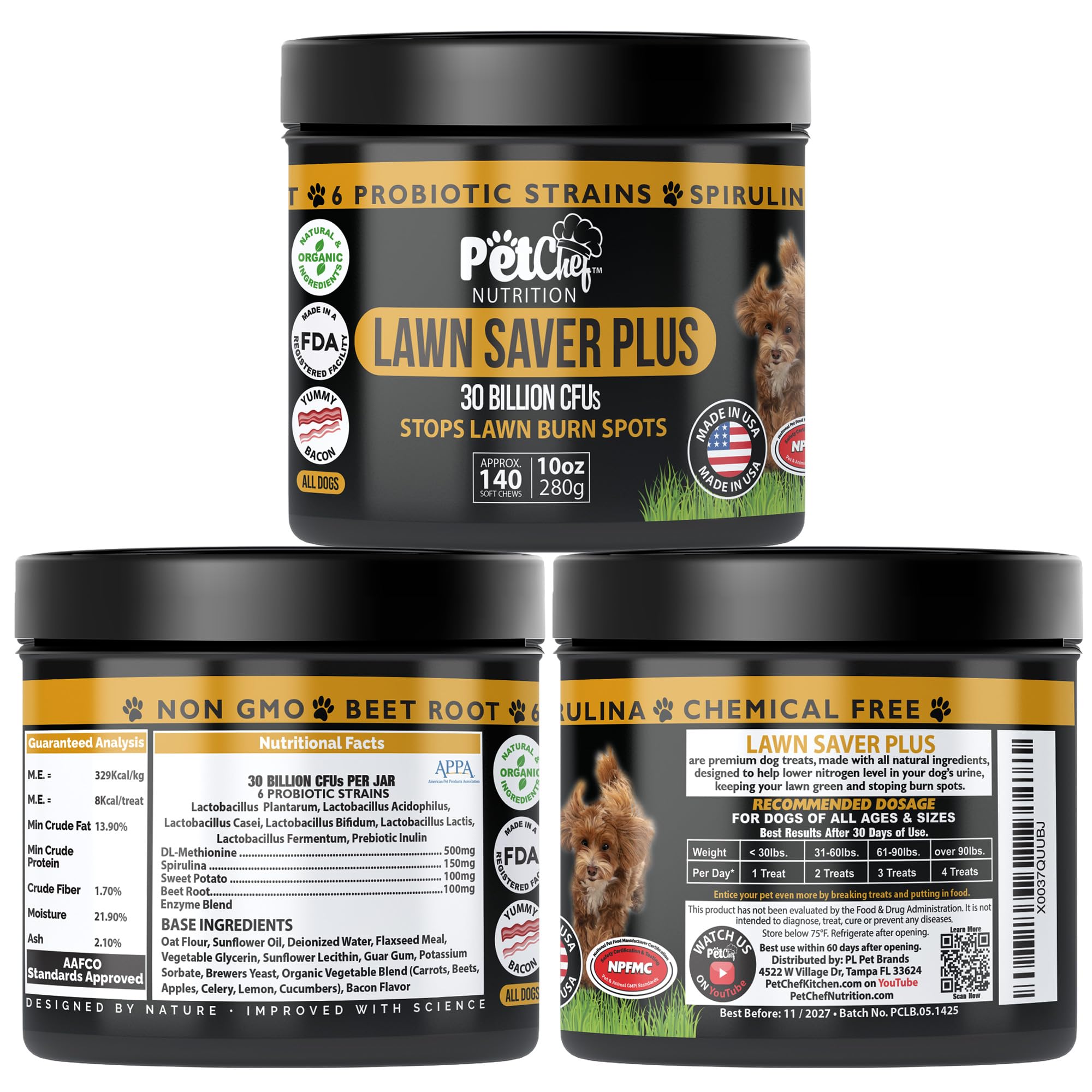 Pet Chef Nutrition dog urine neutralizer chews close-up highlighting tasty, gut-supporting bites.