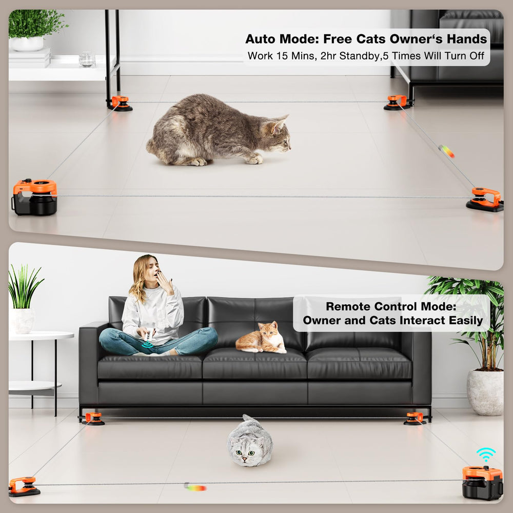Pet Deluxe cat toy with mouse sounds enhances natural hunting instincts during play.