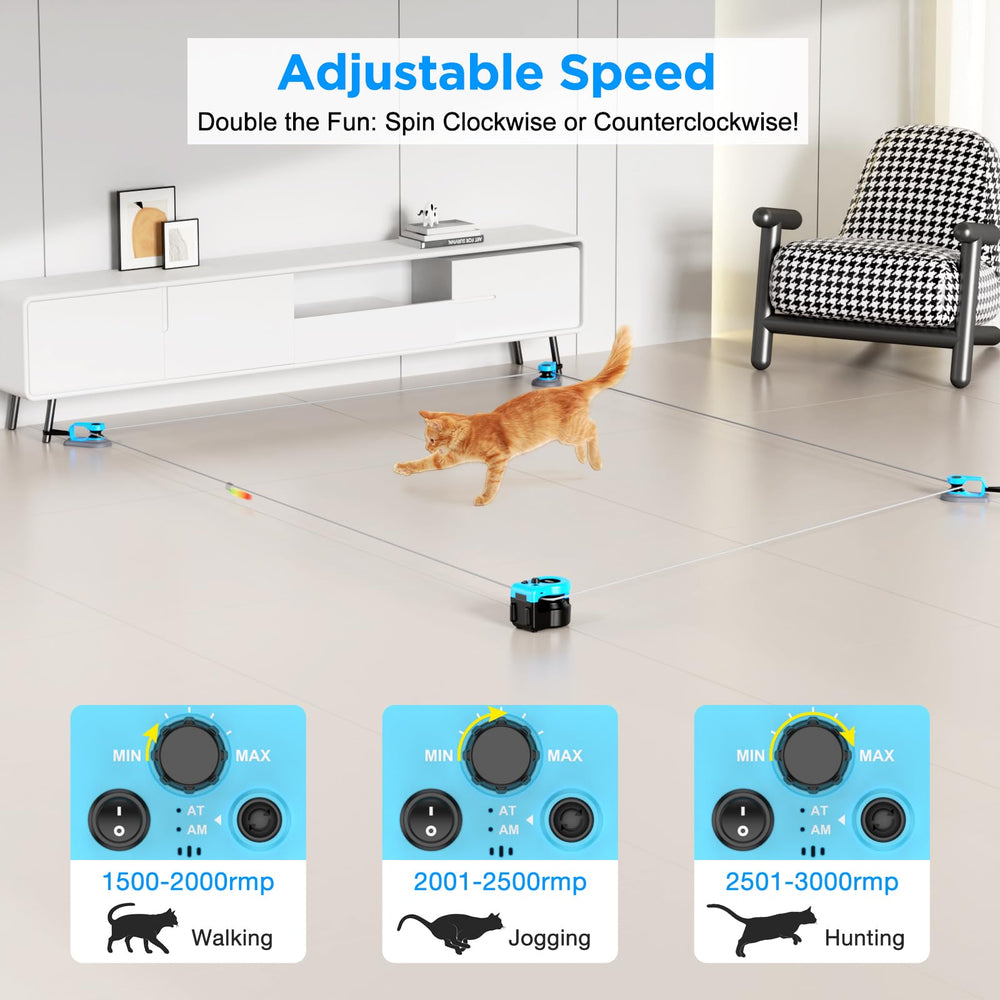 Pet Deluxe cat toy in remote-control mode for hands-off play