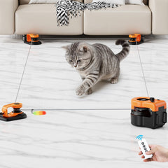 Pet Deluxe interactive cat toy remote control in action boosts indoor activity and hunting fun.