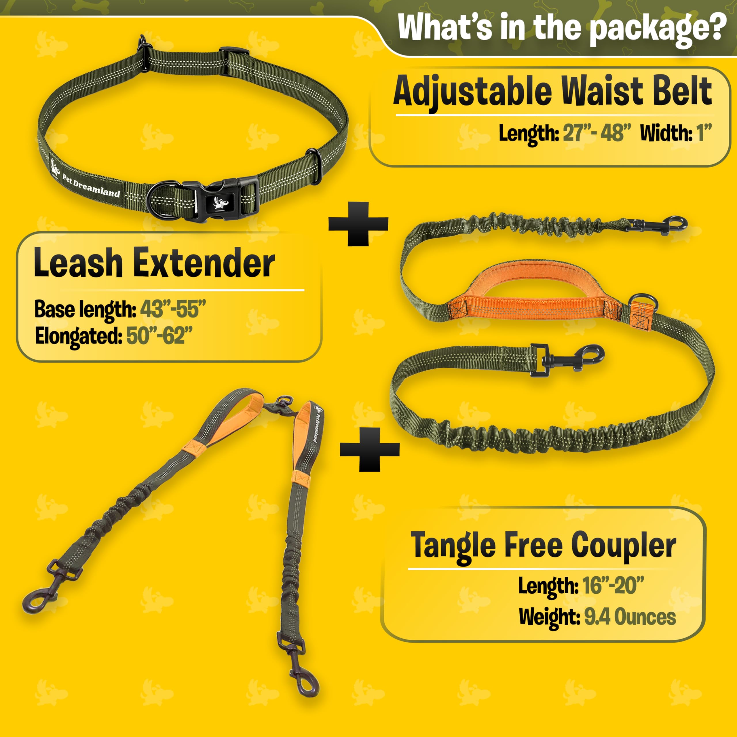 Pet Dreamland Exquisite waist belt leash supports comfortable walks with soft handles.