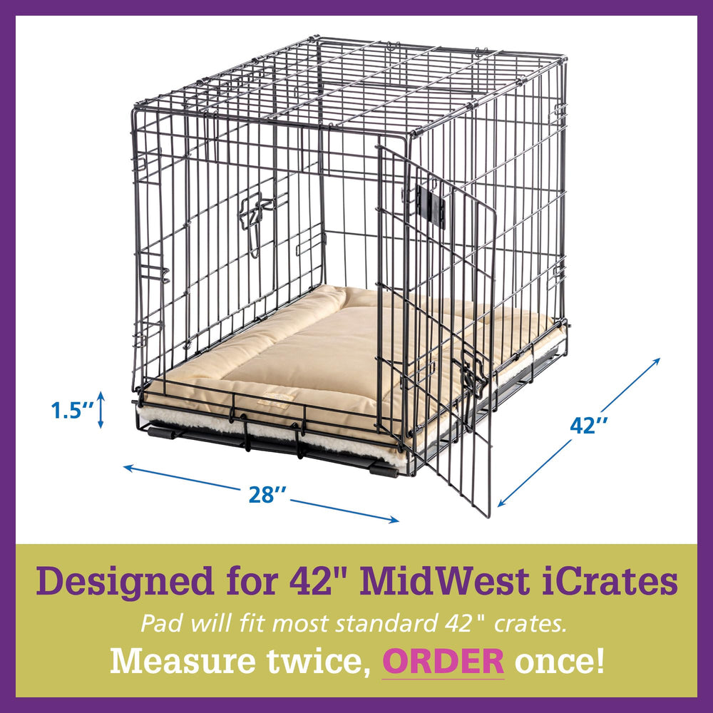 Pet Dreams dog crate pad all-season reversible view displays two textures