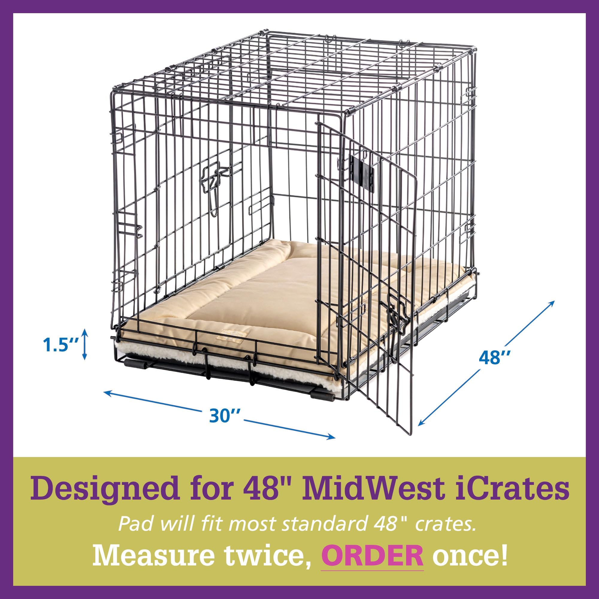 Pet Dreams dog crate pad chemical-free materials promote safer resting.