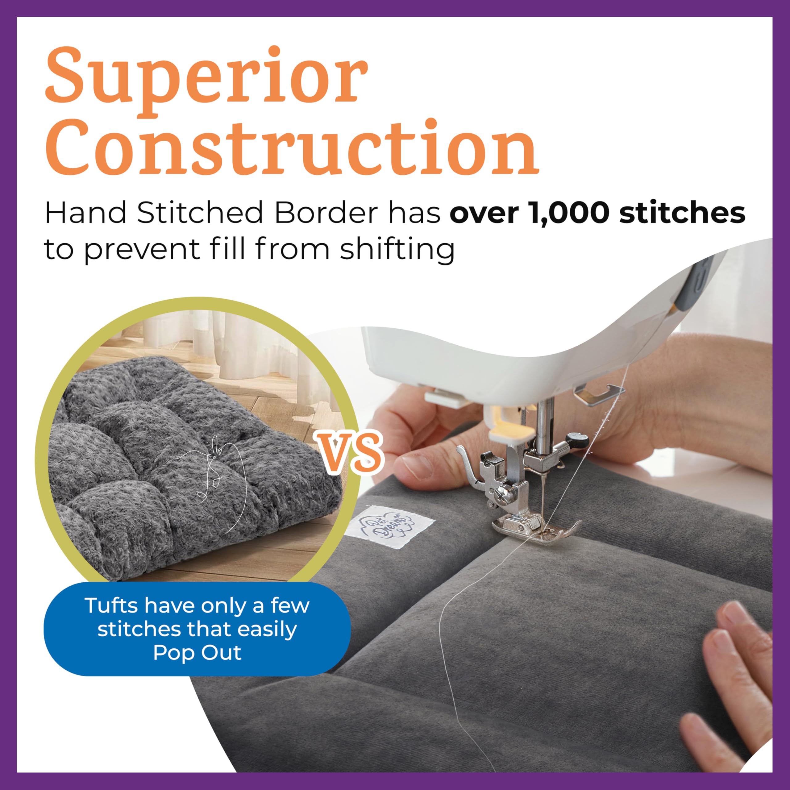 Pet Dreams crate pad cotton side image emphasizes breathable warmth for year-round use.