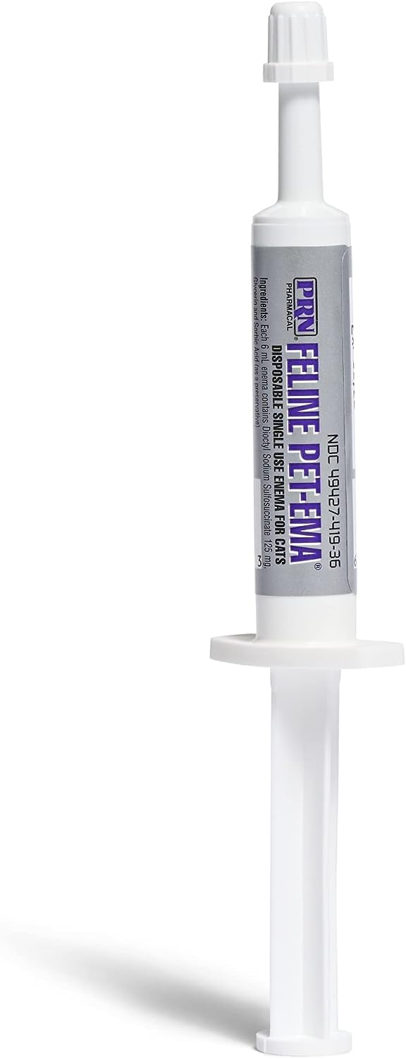 Pet-Ema Feline Enema dosing guide helps caregivers administer safely.