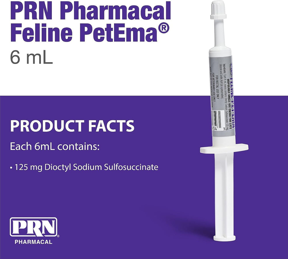 Pet-Ema Feline Enema syringe ready for quick, comfortable rectal administration.