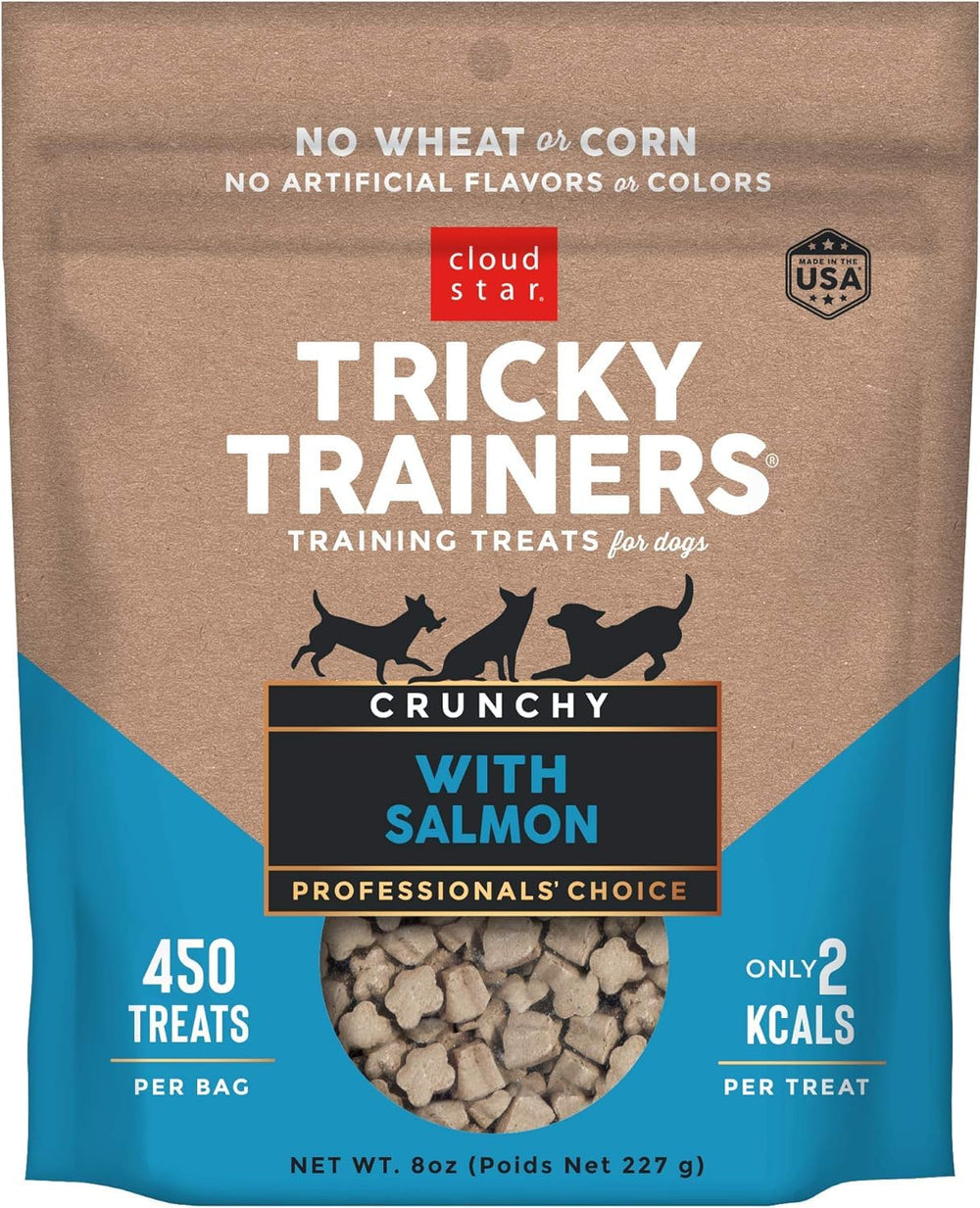 Pet Faves Tricky Trainers crunchy texture close-up for rewarding cues.