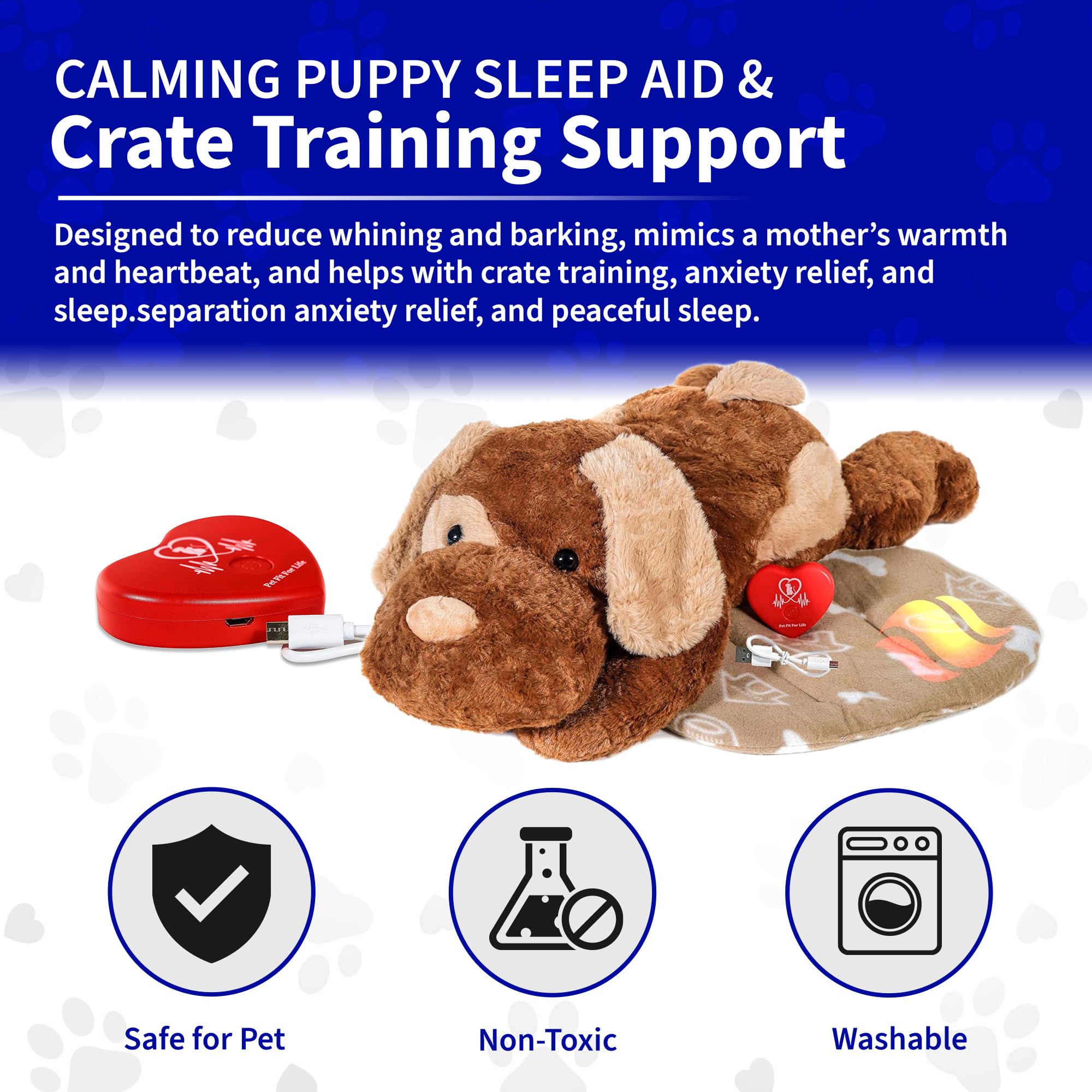 Pet Fit For Life extra-large-2ft-stuffed-puppy offers huggable comfort for bedtime routines.