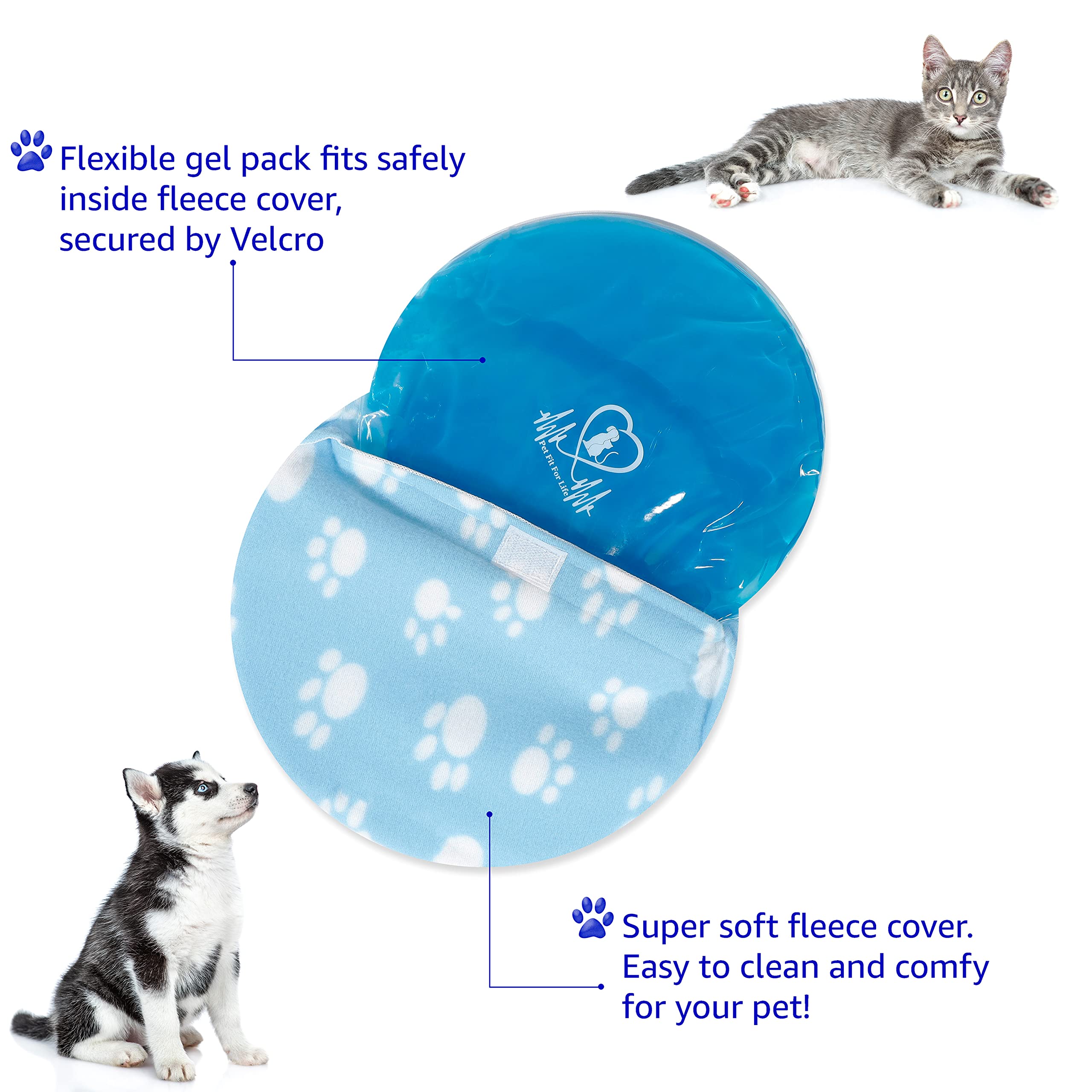 Pet Fit For Life Snuggle Soft Pad fridge-cool visual highlights refreshing cooling for hot afternoons