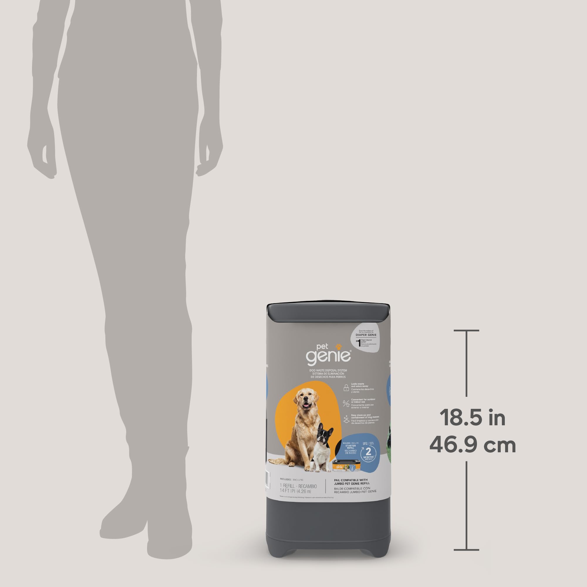 Pet Genie Pail uv-protected-plastic withstands outdoor sun exposure.