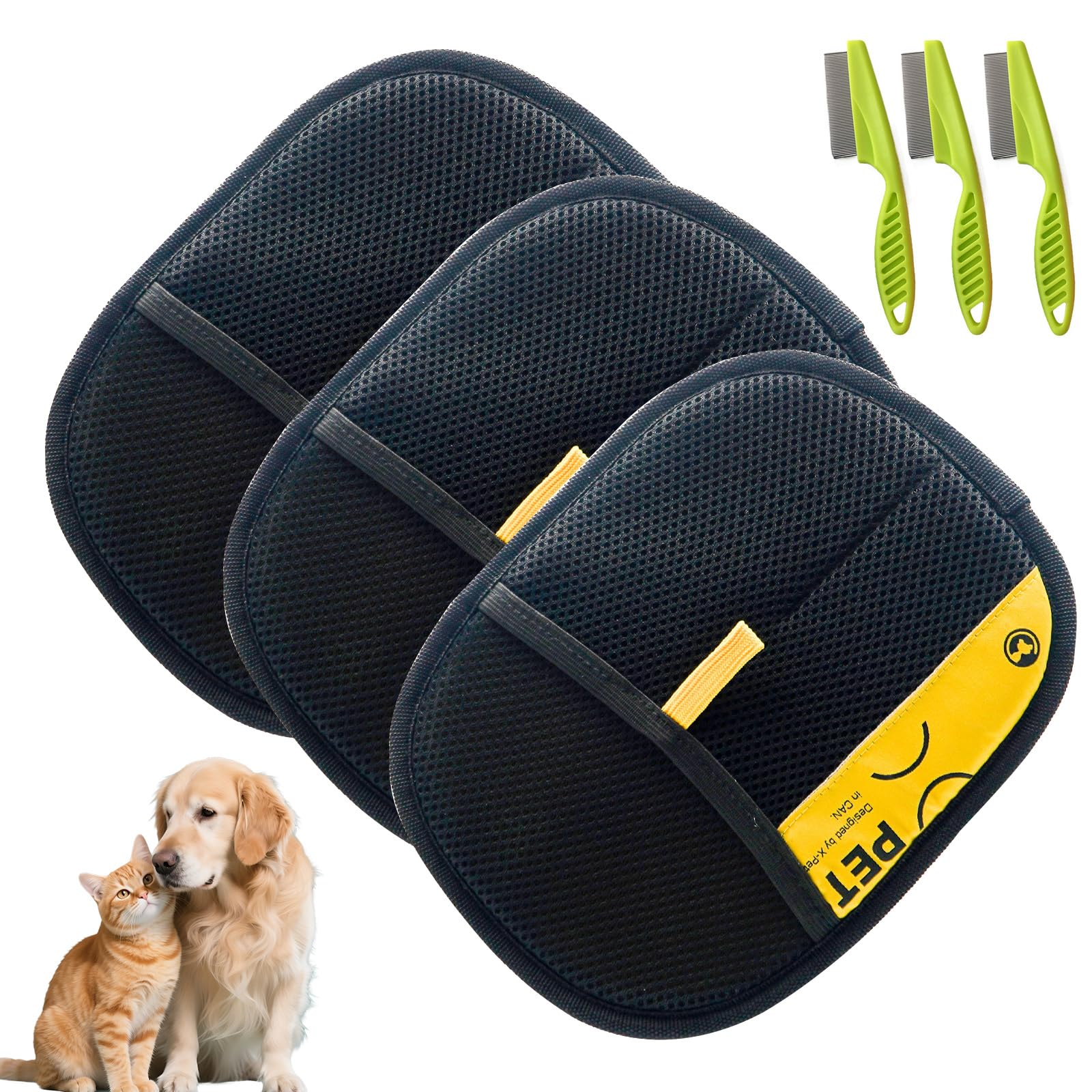 Pet Hair Removal Glove closeup showing electrostatic lift for tidy furniture