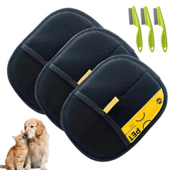 Pet Hair Removal Glove closeup showing electrostatic lift for tidy furniture