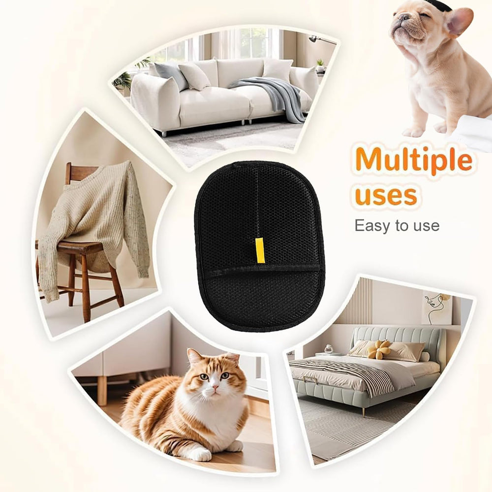 Pet Hair Removal Glove packaging shows compact pair for easy storage.