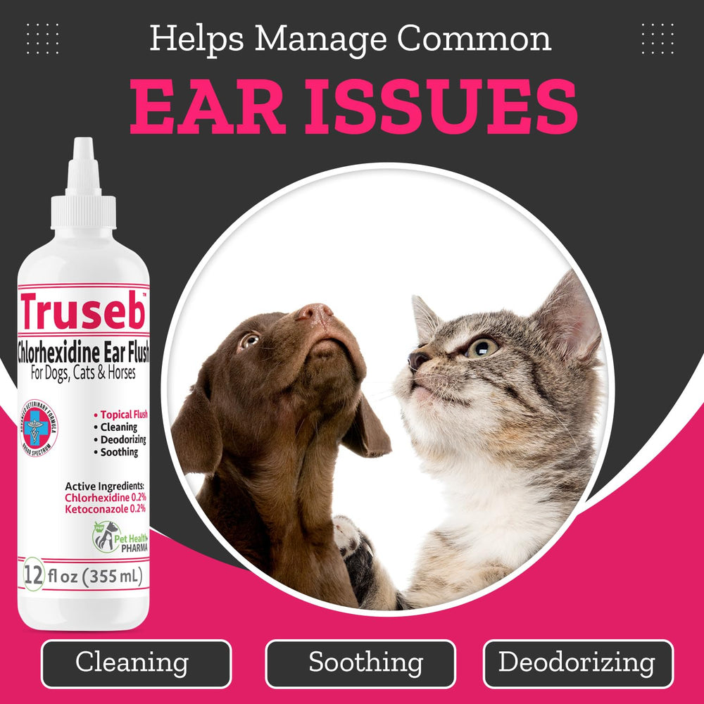 Pet Health Pharma preservative-free label — ready-to-use ear care solution.