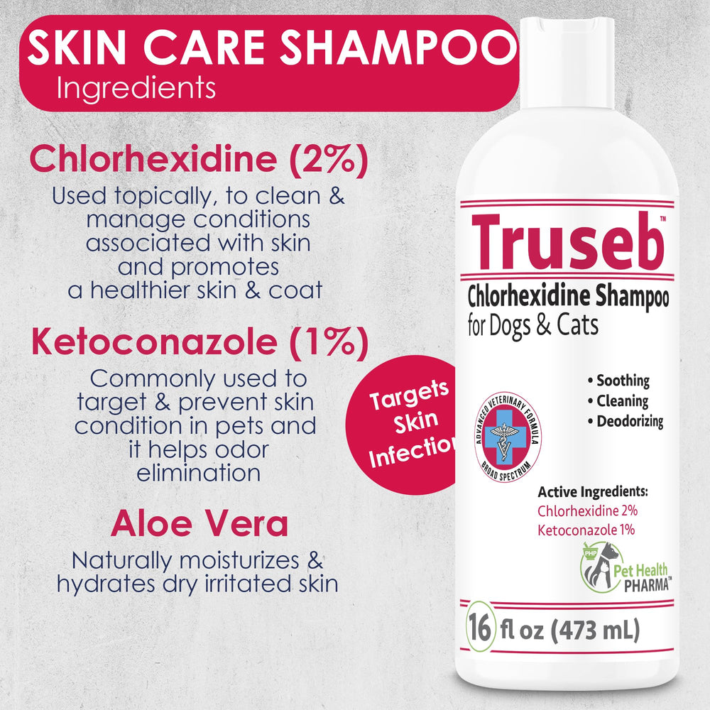 Pet Health Pharma Truseb Aloe Vera conditioner promotes moisturized, soft coats