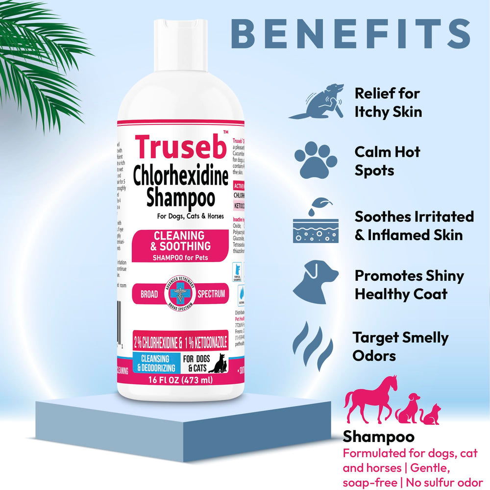 Truseb shampoo spa-friendly scene shows aloe soothing irritated skin during use.