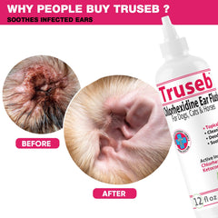 Pet Health Pharma vet-strength ear wash — targeted cleansing with chlorhexidine.
