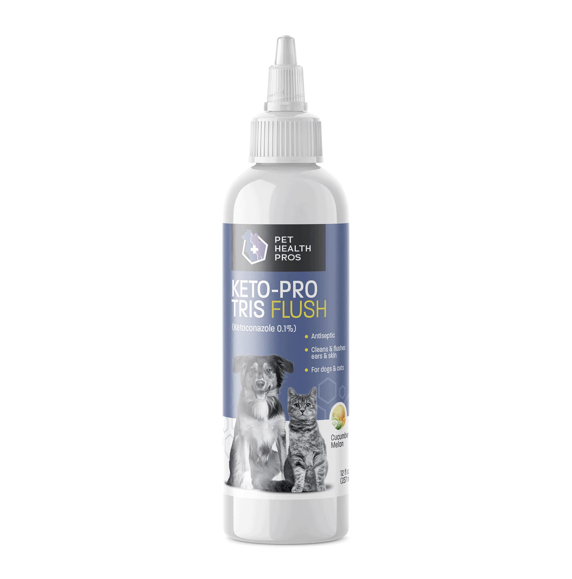 Pet Health Pros Keto-Pro Tris Flush bottle for easy at-home ear cleaning