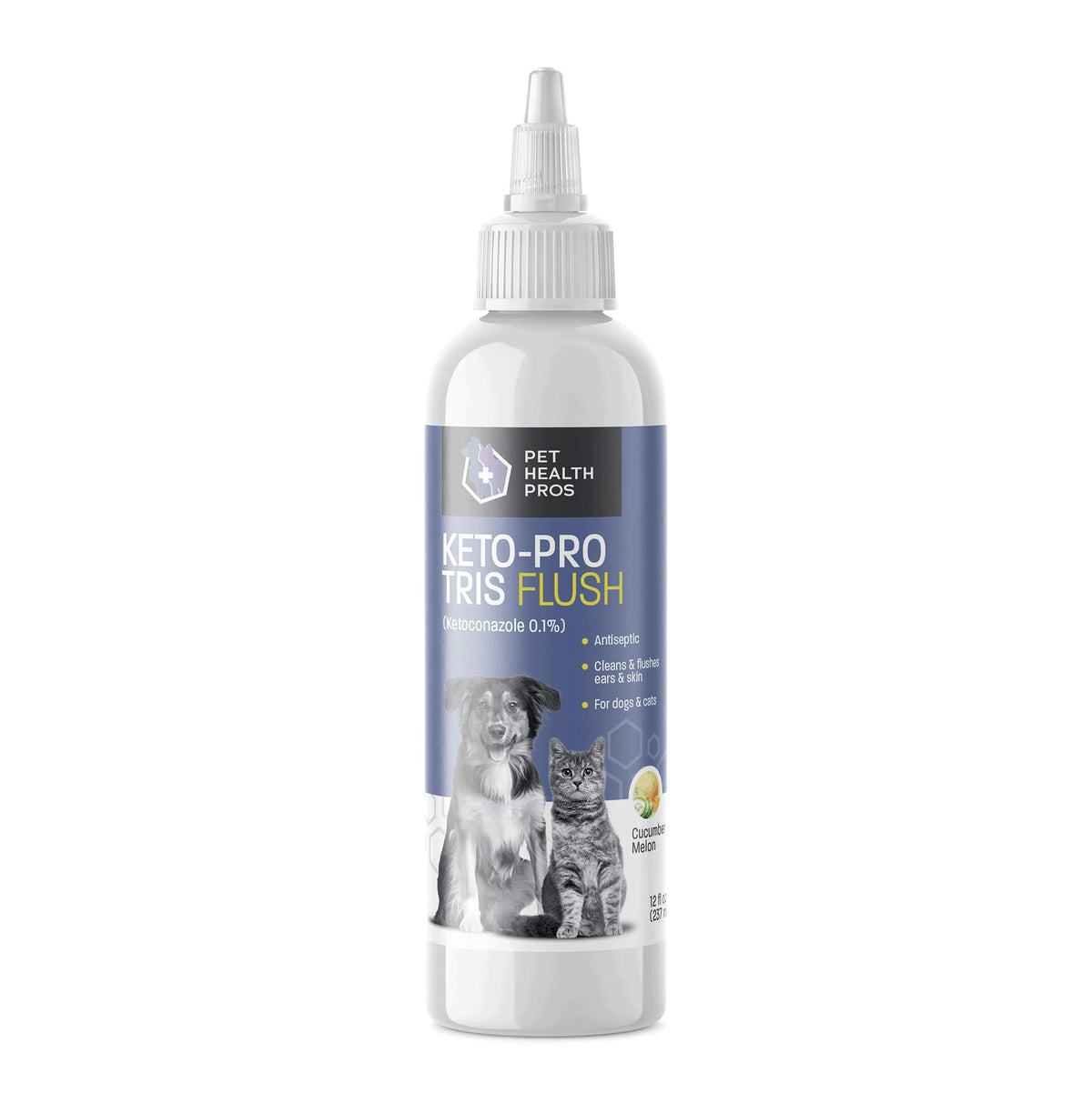 Pet Health Pros Keto-Pro Tris Flush bottle for easy at-home ear cleaning