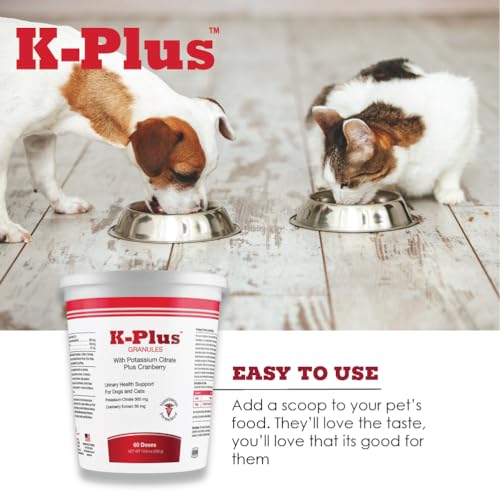 Pet Health Solutions K-Plus cranberry extract bottle shown for urinary-support formulation.