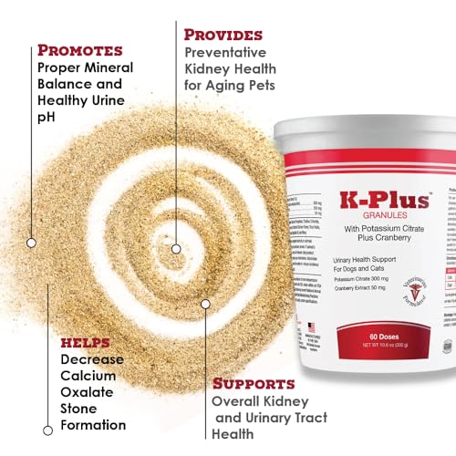 Pet Health Solutions K-Plus granules added to cat food for urinary support.