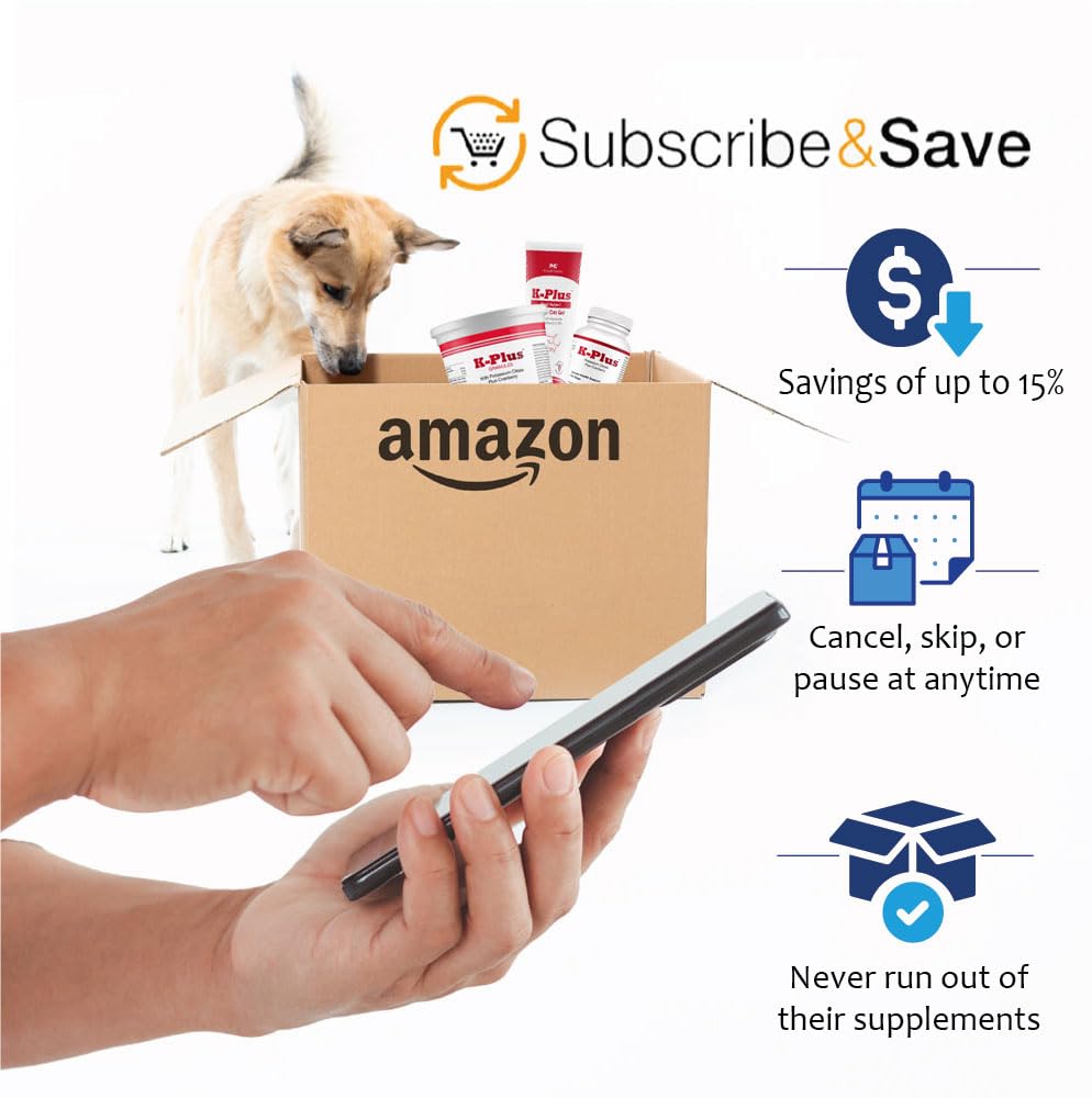 Pet Health Solutions K-Plus granules with convenient dosing scoop.