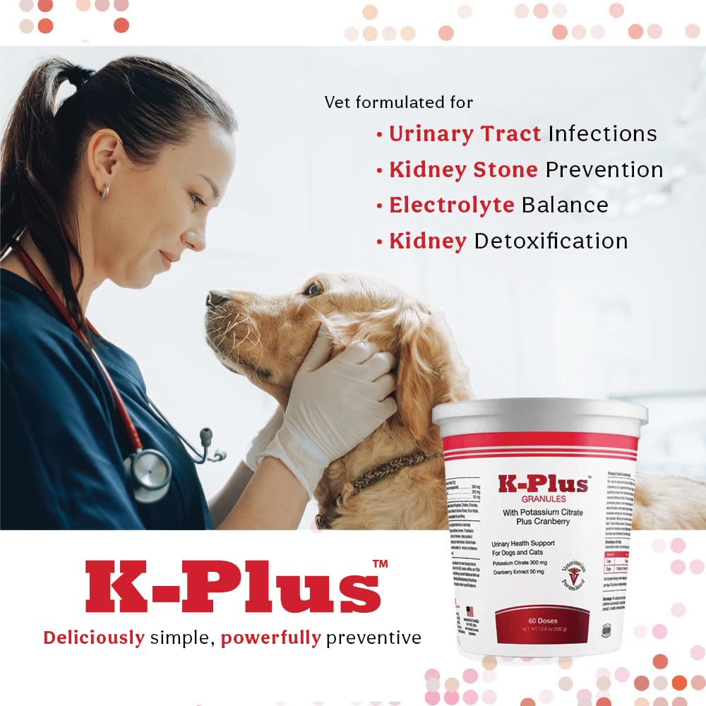 Pet Health Solutions K-Plus label indicates vet-approved safety and quality.