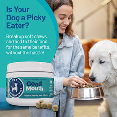 Pet HealthWorks Good Mouth chews soft-chews close-up showcases mess-free daily oral care.